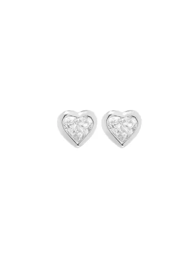 Wish Fine Jewelry 0.44ct Diamond 18K Gold Dainty Heart Stud Earrings | Thumbnail 1