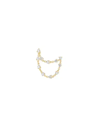 Wish Fine Jewelry 0.44ct Diamond 18K Gold Single Draped Chain Earring | Thumbnail 2