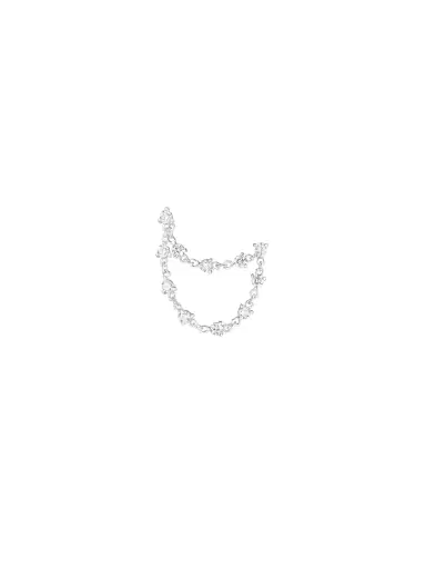 Wish Fine Jewelry 0.44ct Diamond 18K Gold Single Draped Chain Earring | Thumbnail 1