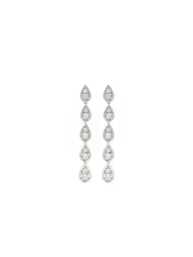 Wish Fine Jewelry 0.45ct Diamond 14K Gold Linear Earrings | Thumbnail 2 Wish Fine Jewelry 0.45ct Diamond 14K Gold Linear Earrings | Thumbnail 2