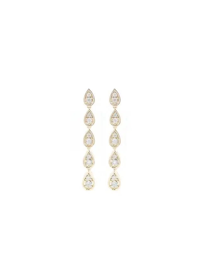 Wish Fine Jewelry 0.45ct Diamond 14K Gold Linear Earrings