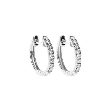 Wish Fine Jewelry 0.46ct Diamond 18K Gold Huggie Hoop Earrings | Thumbnail 2