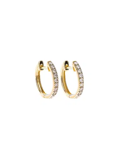 Wish Fine Jewelry 0.46ct Diamond 18K Gold Huggie Hoop Earrings | Thumbnail 1