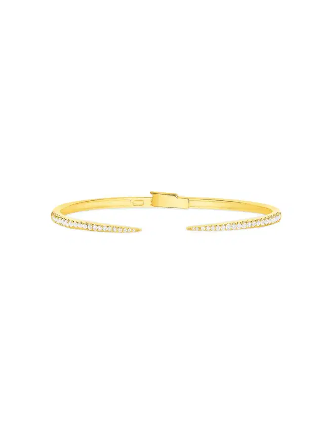 0.47ct Diamond 14K Gold Open Cuff Bracelet