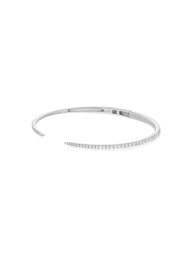 Wish Fine Jewelry 0.47ct Diamond 14K Gold Open Cuff Bracelet