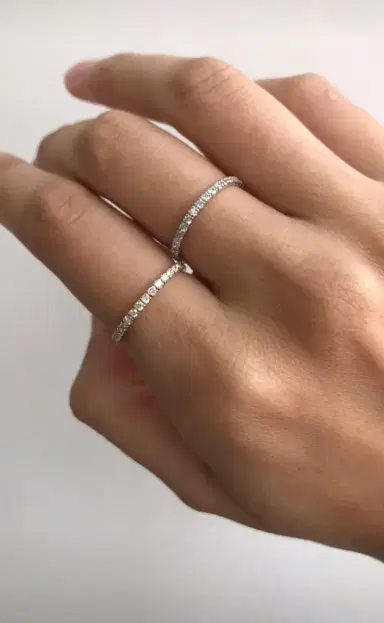 Wish Fine Jewelry 0.49ct Diamond 18K Gold Eternity Ring | Thumbnail 2 Wish Fine Jewelry 0.49ct Diamond 18K Gold Eternity Ring | Thumbnail 2