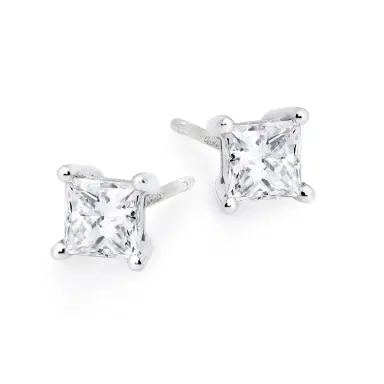 Wish Fine Jewelry 0.4ctw Diamond Princess Studs 14K Gold 01 Side Earring | Thumbnail 1 Wish Fine Jewelry 0.4ctw Diamond Princess Studs 14K Gold 01 Side Earring | Thumbnail 1