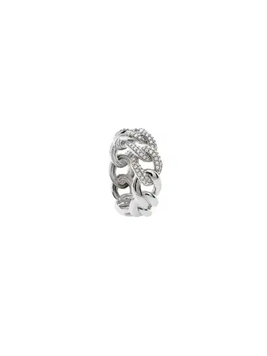Wish Fine Jewelry 0.50ct Diamond 18K Gold Pave Cuban Chain Ring | Thumbnail 3 Wish Fine Jewelry 0.50ct Diamond 18K Gold Pave Cuban Chain Ring | Thumbnail 3