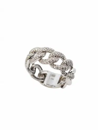 Wish Fine Jewelry 0.50ct Diamond 18K Gold Pave Cuban Chain Ring | Thumbnail 4 Wish Fine Jewelry 0.50ct Diamond 18K Gold Pave Cuban Chain Ring | Thumbnail 4
