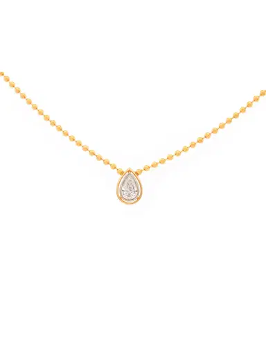 Wish Fine Jewelry 0.53ct Diamond 14K Gold Pear Bead Necklace | Thumbnail 1