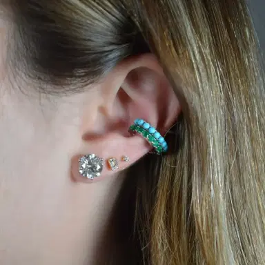 Wish Fine Jewelry 0.54ct Emerald 18K Gold Ear Cuff | Thumbnail 3
