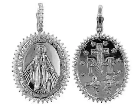 0.55ct Diamond 18K Gold Medal Pendant
