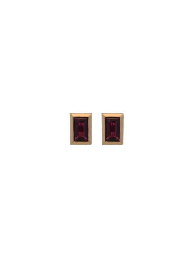Wish Fine Jewelry 0.55ct Pink Tourmaline 14K Gold Baguette Stud Earrings