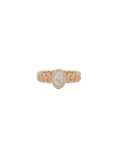 Wish Fine Jewelry 0.56ct Diamond 14K Gold Oval Cuban Chain Ring | Thumbnail 2 Wish Fine Jewelry 0.56ct Diamond 14K Gold Oval Cuban Chain Ring | Thumbnail 2