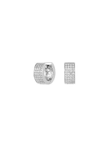 Wish Fine Jewelry 0.58ct Diamond 18K Gold Dome Hoop Earrings | Thumbnail 1