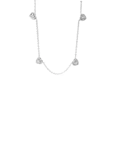 Wish Fine Jewelry 0.59ct Diamond 18K Gold Station Heart Necklace | Thumbnail 1 Wish Fine Jewelry 0.59ct Diamond 18K Gold Station Heart Necklace | Thumbnail 1