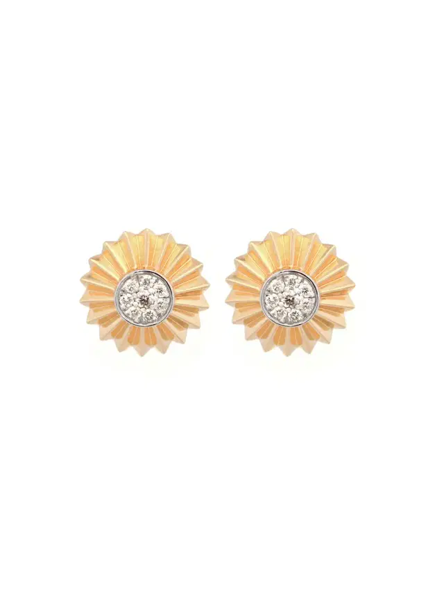 0.62ct Diamond 14K Gold Sun Earrings