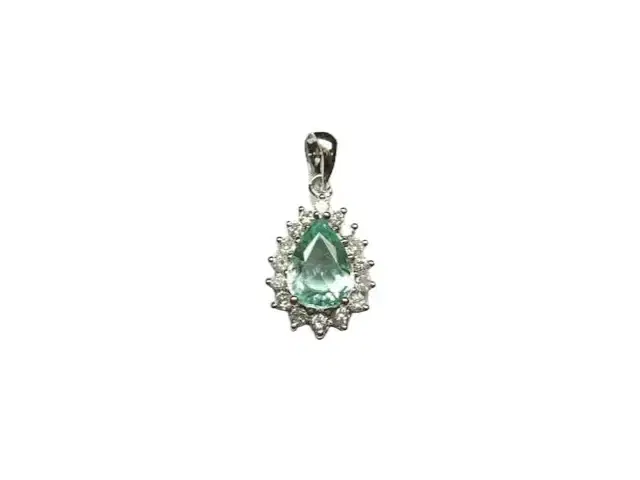 Wish Fine Jewelry 0.62cts Paraiba Tourmaline Diamond 18K Gold Pendant