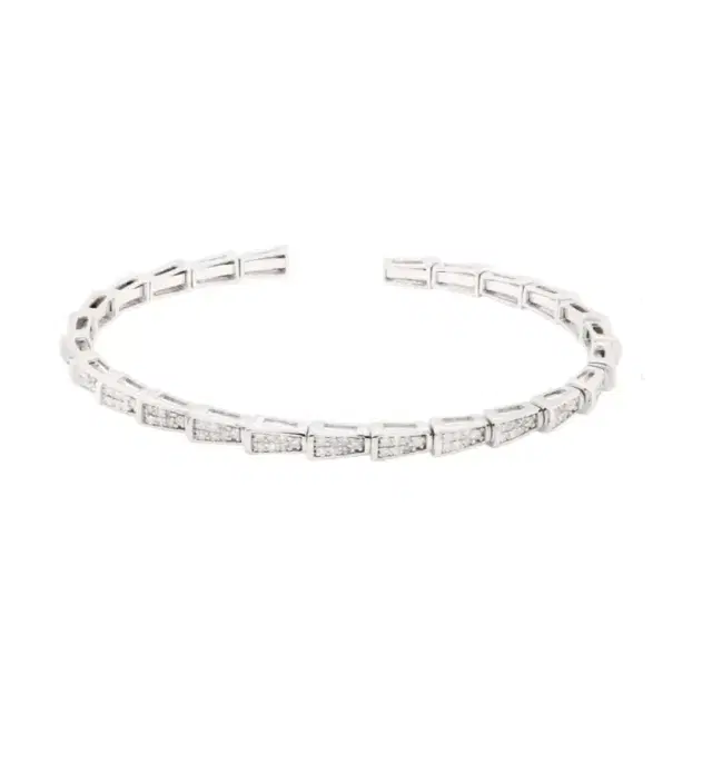 0.64ct Diamond 14K Gold Snake Bracelet