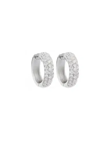 Wish Fine Jewelry 0.64ct Diamond 18K Gold Chunky Pave Huggie Hoop Earrings | Thumbnail 2 Wish Fine Jewelry 0.64ct Diamond 18K Gold Chunky Pave Huggie Hoop Earrings | Thumbnail 2