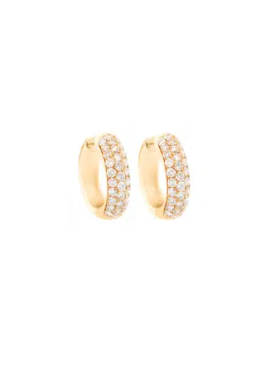 Wish Fine Jewelry 0.64ct Diamond 18K Gold Chunky Pave Huggie Hoop Earrings | Thumbnail 4 Wish Fine Jewelry 0.64ct Diamond 18K Gold Chunky Pave Huggie Hoop Earrings | Thumbnail 4