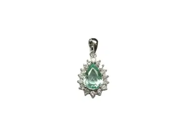 Wish Fine Jewelry 0.66cts Paraiba Tourmaline Diamond 18K Gold Pendant | Thumbnail 1 Wish Fine Jewelry 0.66cts Paraiba Tourmaline Diamond 18K Gold Pendant | Thumbnail 1