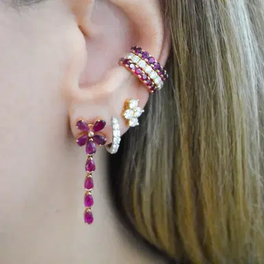 Wish Fine Jewelry 0.67ct Ruby 14K Gold Ear Cuff | Thumbnail 4 Wish Fine Jewelry 0.67ct Ruby 14K Gold Ear Cuff | Thumbnail 4