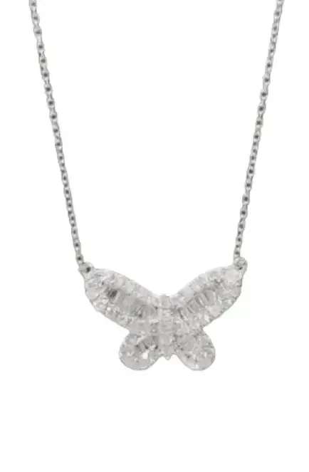 Wish Fine Jewelry 0.68 Diamond ButterFly Pendant Necklace