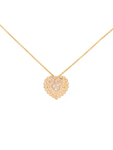 Wish Fine Jewelry 0.69ct Diamond 15K Gold Heart Pendant Necklace | Thumbnail 1 Wish Fine Jewelry 0.69ct Diamond 15K Gold Heart Pendant Necklace | Thumbnail 1