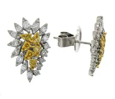 Wish Fine Jewelry 0.70cts Diamond (50und) 18K 2.05g Gold Cluster One Side Earring | Thumbnail 1