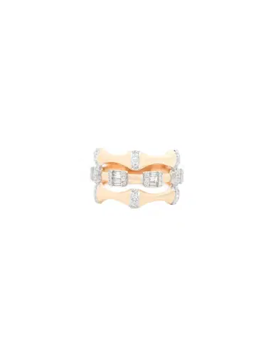 Wish Fine Jewelry 0.71ct Diamond 14K Gold Multi Row Ring | Thumbnail 1