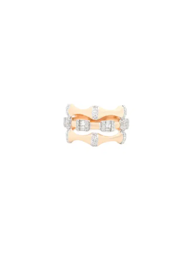 Wish Fine Jewelry 0.71ct Diamond 14K Gold Multi Row Ring