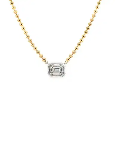 Wish Fine Jewelry 0.72ct Diamond 18K/14K Gold Bead Pendant Necklace | Thumbnail 1
