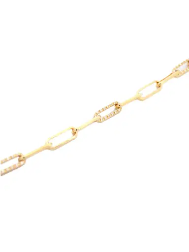Wish Fine Jewelry 0.75ct Diamond 18K Gold Pave Cable Chain Bracelet | Thumbnail 2