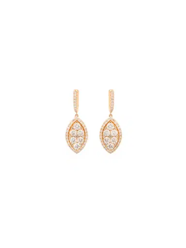 Wish Fine Jewelry 0.76ct Diamond 18K Gold Pave Marquise Dangle Drop Earrings | Thumbnail 1 Wish Fine Jewelry 0.76ct Diamond 18K Gold Pave Marquise Dangle Drop Earrings | Thumbnail 1