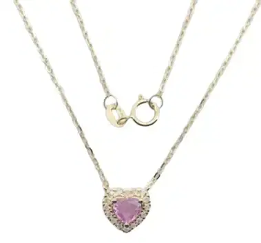 Wish Fine Jewelry 0.7ct Diamond Pink Saphire 18K Gold Necklace | Thumbnail 1