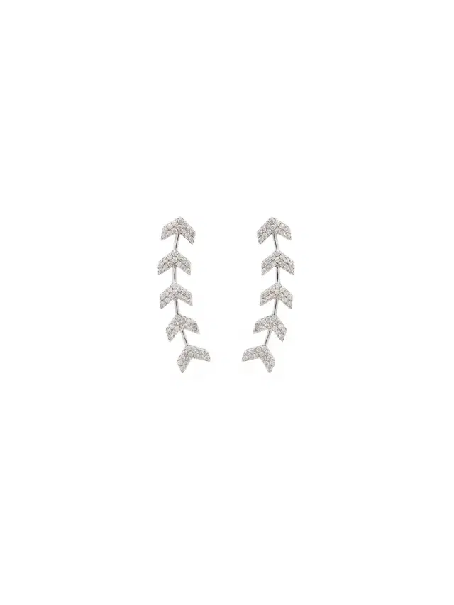 0.80ct Diamond 18K Gold Arrow Climber Earrings