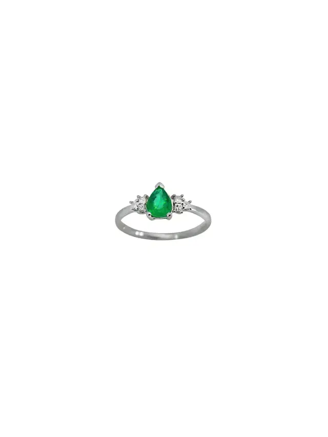 Wish Fine Jewelry 0.80ct Diamond Emerald 14K Gold Classic Ring