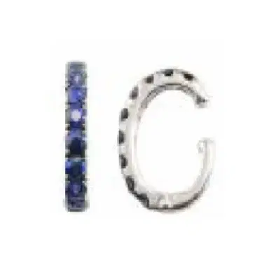 Wish Fine Jewelry 0.80cts Sapphire 18K Gold Pave Ear Cuff | Thumbnail 1