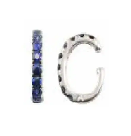 Wish Fine Jewelry 0.80cts Sapphire 18K Gold Pave Ear Cuff