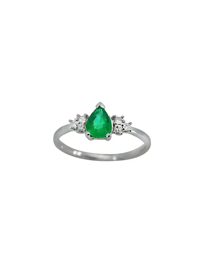 Wish Fine Jewelry 0.81ct Diamond Emerald 14K Gold Classic Ring