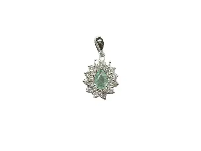 0.83cts Paraiba Tourmaline Diamond 18K Gold Pendant 0.83cts Paraiba Tourmaline Diamond 18K Gold Pendant