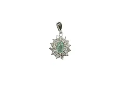 Wish Fine Jewelry 0.85cts Paraiba Tourmaline Diamond 18K Gold Pendant | Thumbnail 1
