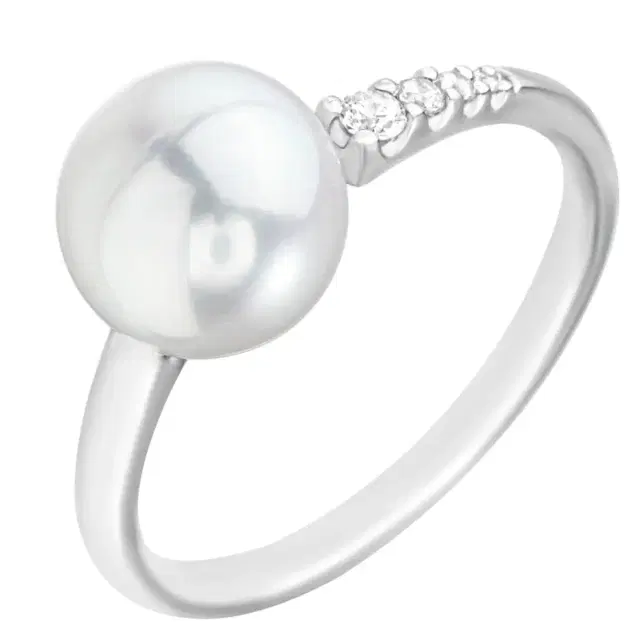 Wish Fine Jewelry 0.85cts Pearls Diamond 18K Gold Ring