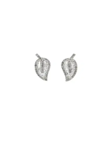 Wish Fine Jewelry 0.86ct Diamond 18K Gold Leaf Stud Earrings | Thumbnail 1 Wish Fine Jewelry 0.86ct Diamond 18K Gold Leaf Stud Earrings | Thumbnail 1