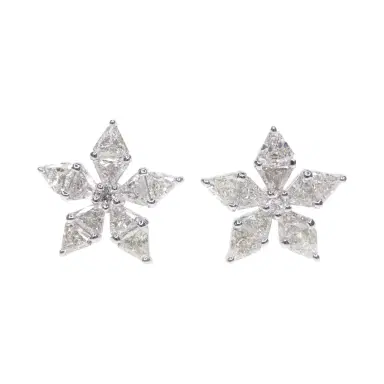 Wish Fine Jewelry 0.88ct Diamond 18K Gold Flower Earrings | Thumbnail 3 Wish Fine Jewelry 0.88ct Diamond 18K Gold Flower Earrings | Thumbnail 3
