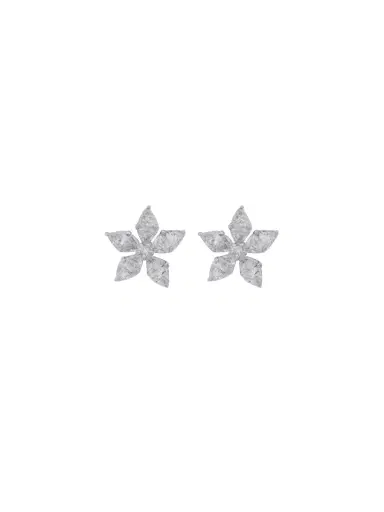 Wish Fine Jewelry 0.88ct Diamond 18K Gold Flower Earrings | Thumbnail 4 Wish Fine Jewelry 0.88ct Diamond 18K Gold Flower Earrings | Thumbnail 4