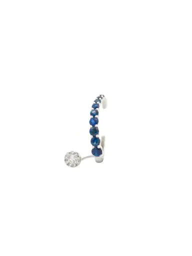 Wish Fine Jewelry 0.88cts Diamond Blue Sapphire 18K Gold Earcuffs | Thumbnail 1