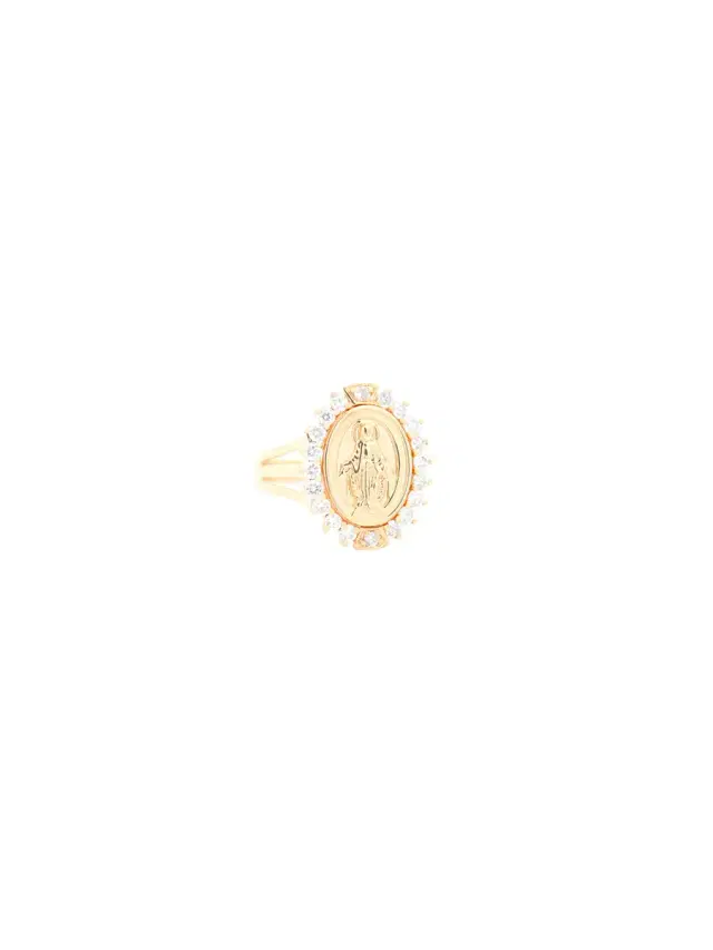 0.90ct Diamond 18K Gold Our Lady of Grace Ring