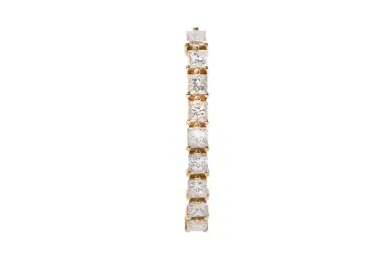 Wish Fine Jewelry 0.90cts Diamond 18K Gold Princess Cut Suspender Bar Earrings | Thumbnail 1